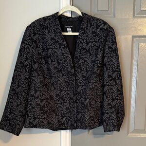Jones New York Plus Size Black Brocade Blazer